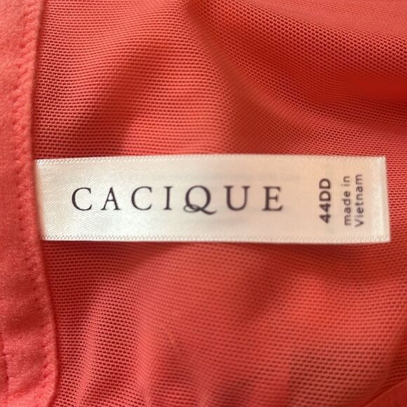 NWT Cacique Lightly Lined Balconette Salmon Pink Lace Underwire Bra 44DD - Picture 7 of 8